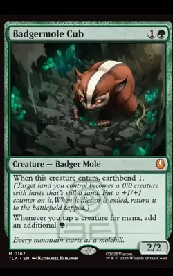 MTG Avatar the Last Airbender M Badgermole Cub #0167 NM - Image 1