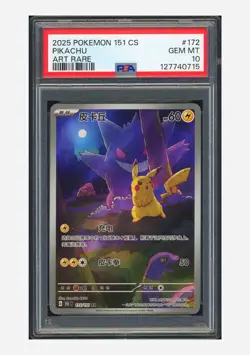 Pokemon PSA 10 Pikachu Art Rare 2025 172/151 151C S.Chinese #2 - Image 1