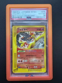 Pokemon PSA 10 Moltres #019 1st Edition Mysterious Mountains 2002 Japanese - Image 1