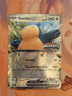 2025 Pokemon Gaming SV Prismatic Evolutions - PRE EN Snorlax ex #076/131 NM - Image 1