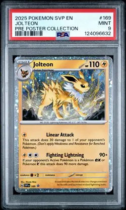 2025 POKEMON SVP PROMO PRISMATIC EVOLUTIONS POSTER COLLECTION #169 JOLTEON PSA 9 - Image 1
