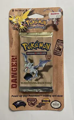 1999 Pokemon Fossil Blister Pack - Factory Sealed (Unopened) WOTC Aerodactyl - Image 1