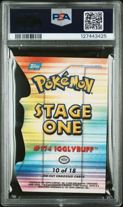 2001 TOPPS POKEMON JOHTO LEAGUE CHAMPIONS DIE-CUT EMBOSSED #10 IGGLYBUFF PSA 8 - Image 2