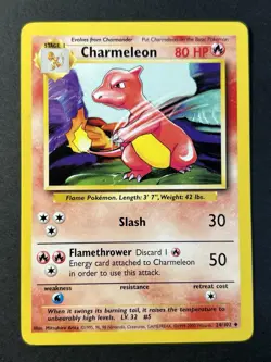 Charmeleon 24/102 4th Print Base Set - Uncommon Pokemon Card - WOTC Near Mint - Image 1
