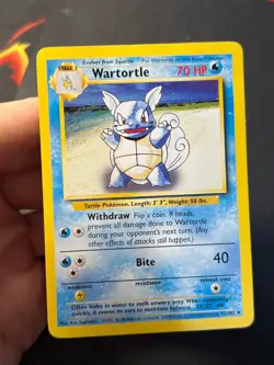 Wartortle 42/102 4th Print Base Set - Uncommon Pokemon Card - WOTC MP - Image 5