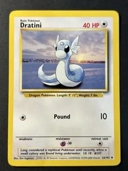 Dratini 26/102 4th Print Base Set - Uncommon Pokemon Card - WOTC HP - Image 1