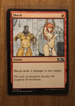 Shock Altered Art Hand Painted MTG Magic the Gathering Anime Girl Red Sonja - Image 1