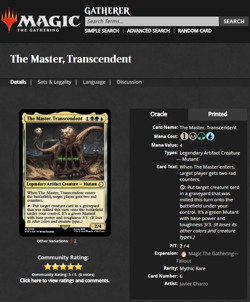 2024 MTG Magic the Gathering PIP Fallout Extended Art The Master Transcendent - Image 3