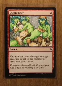 Outnumber Altered Art Hand Painted MTG Magic the Gathering Anime Girl - Image 1