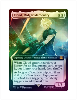 1x Cloud, Midgar Mercenary, Extended Art Foil 0427 Final Fantasy, Magic MTG NM - Image 1