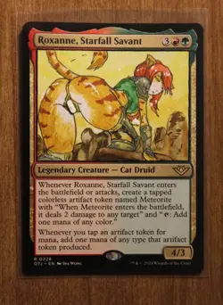 Roxanne, Starfall Savant Altered Art Hand Painted MTG Magic the Gathering Anime - Image 1