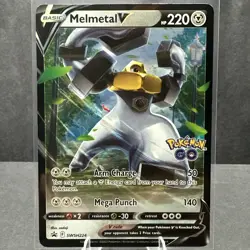 Melmetal V SWSH224 Black Star Promos Pokemon GO Stamped Holo Pokemon TCG NM - Image 1