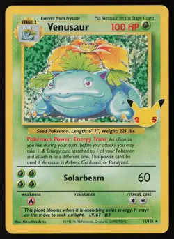 Venusaur 15/102 Celebrations: Classic Collection Pokemon TCG LP+ - NM - Image 1