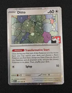 Ditto 132/165 - Prize Pack Series Stamped Pokemon Card Holo - Image 1
