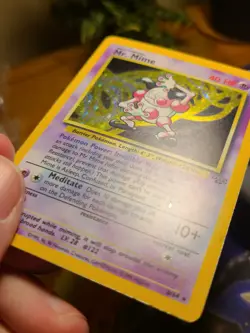 Pokemon TCG Mr. Mime Jungle 6/64 Holo Unlimited Holo Rare HP/DMG - Image 2