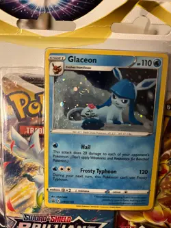 Pokemon SWSH09 Brilliant Stars 3 Pack Blister - Glaceon Promo - Factory Sealed - Image 2