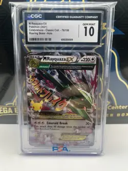 CGC 10 M RAYQUAZA EX 76 CELEBRATIONS CLASSIC COLLECTION POKEMON GEM MINT - Image 1