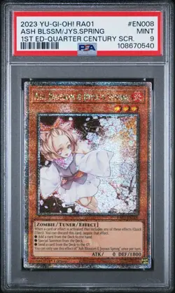 2023 YuGiOh Ash Blossom & Joyous Spring RA01-EN008 1st Ed Quarter Century PSA 9 - Image 1