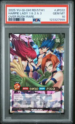 2025 YU-GI-OH! RUSH DUEL JPN RD/5TH1-5TH ANNIV PACK HARPIE LADY 1 & 2 & 3 PSA 10 - Image 1