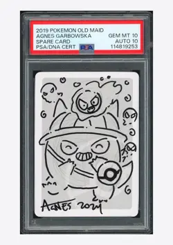 Pokemon PSA 10 AUTO 10 Spare Card Agnes Garbowska 2019 Old Maid Japanese #1 - Image 1