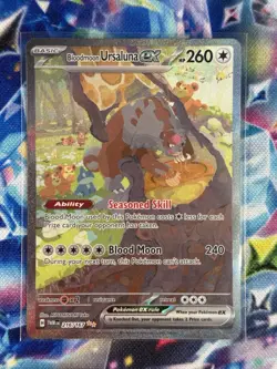 Pokemon TCG Bloodmoon Ursaluna EX Bloodmoon Twilight Masquerade Card 216/167 Sir - Image 1