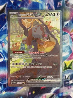 Pokemon TCG Bloodmoon Ursaluna EX Bloodmoon Twilight Masquerade Card 216/167 Sir - Image 4