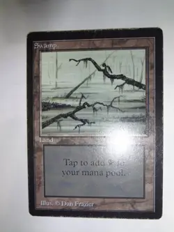MTG MAGIC THE GATHERING CARD ORIGINAL BETA LAND SWAMP C V3 TWO BRANCHES GRAY X1 - Image 1