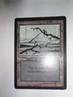 MTG MAGIC THE GATHERING CARD ORIGINAL BETA LAND SWAMP C V3 TWO BRANCHES GRAY X1 - Image 3