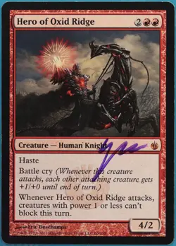 Hero of Oxid Ridge Mirrodin Besieged NM SIGNED CARD (381126) ABUGames - Image 1