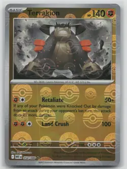Pokemon Card Terrakion (Poke Ball Pattern) Rare SV: White Flare 054/086 NM - Image 1