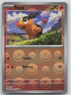 Pokemon Card Tepig (Poke Ball Pattern) Common SV: White Flare 011/086 NM - Image 1