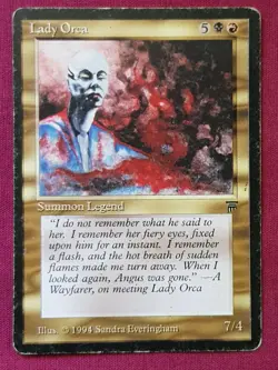 Magic The Gathering LEGENDS LADY ORCA black/red card MTG - Image 1