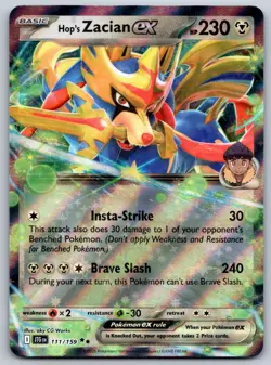 Hop's Zacian ex 111/159 SV09: Journey Together NM Pokemon Card TCG - Image 1