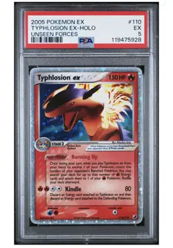 2005 Pokemon Typhlosion EX Holo Card #110 Unseen Forces PSA 5 - Image 1