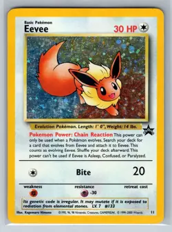 Excellent 2000 Black Star Promo Eevee #11 Holo Pokemon Card - Image 1