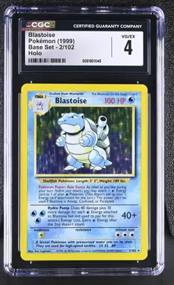 CGC 4 Blastoise 1999 Base Set 2/102 Holo Pokemon Card - Image 1