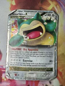 Pokemon TCG Snorlax LV.X Rising Rivals Holo Card 111/111 Snorlax LV.X **DAMAGED* - Image 1