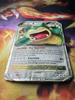 Pokemon TCG Snorlax LV.X Rising Rivals Holo Card 111/111 Snorlax LV.X **DAMAGED* - Image 2