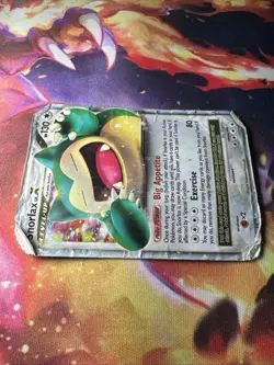 Pokemon TCG Snorlax LV.X Rising Rivals Holo Card 111/111 Snorlax LV.X **DAMAGED* - Image 3