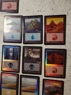 Lot Of 16 FOIL Basic Lands Land MTG Magic LP Rare Swap Plains Island Mountain - Image 3