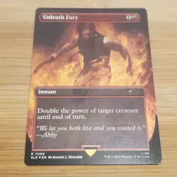 1x Unleash Fury 7050, Foil, Last of Us Secret Lair, Magic MTG NM Off Centered - Image 1