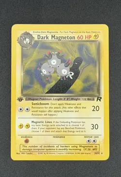 Dark Magneton 28/82 1st Edition Pokemon TCG Team Rocket Non-Holo - EX+ NM- - Image 1