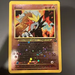 2001 Pokemon TCG Entei Black Star Promo #34 Reverse Holo Nintendo WOTC LP - Image 1