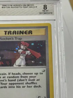 2000 Pokemon Gym Heroes #19 The Rocket’s Trap 1st Edition Holo NM MT BGS 8 - Image 2