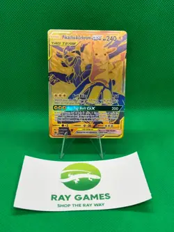Pokemon TCG Pikachu & Zekrom GX SM248 Black Star Promo Gold Tag Team LP - Image 1