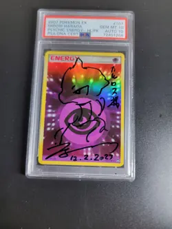2007 Pokemon Ex Psychic Energy Holo Midori Harada Auto Mewtwo Sketch Psa 10/auto - Image 5