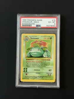 Venusaur Holo - 15/102 - Shadowless Base Set Vintage Pokemon Card - PSA 6 - Image 1