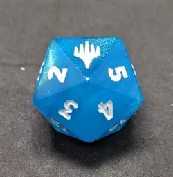 CRYSTAL BLUE D20 Die - MTG Final Fantasy Gift Bundle - Spindown Life Counter - Image 2