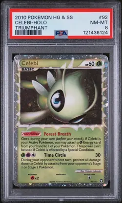 Pokemon Celebi Prime Triumphant Holo Ultra Rare #92 PSA 8 - Image 1