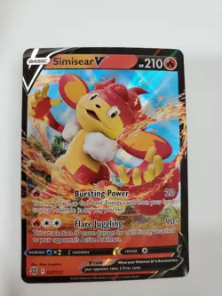Pokemon TCG Simisear V Sword & Shield: Brilliant Stars 027/172 Holo Ultra Rare - Image 1